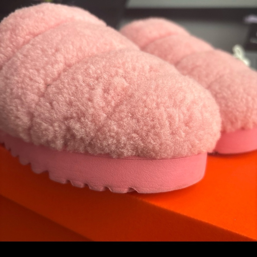 UGG Super Fluff Women's Pink/ Coral Slipper- Size 6 SLINGBACK SLIP ON - Picture 11 of 11